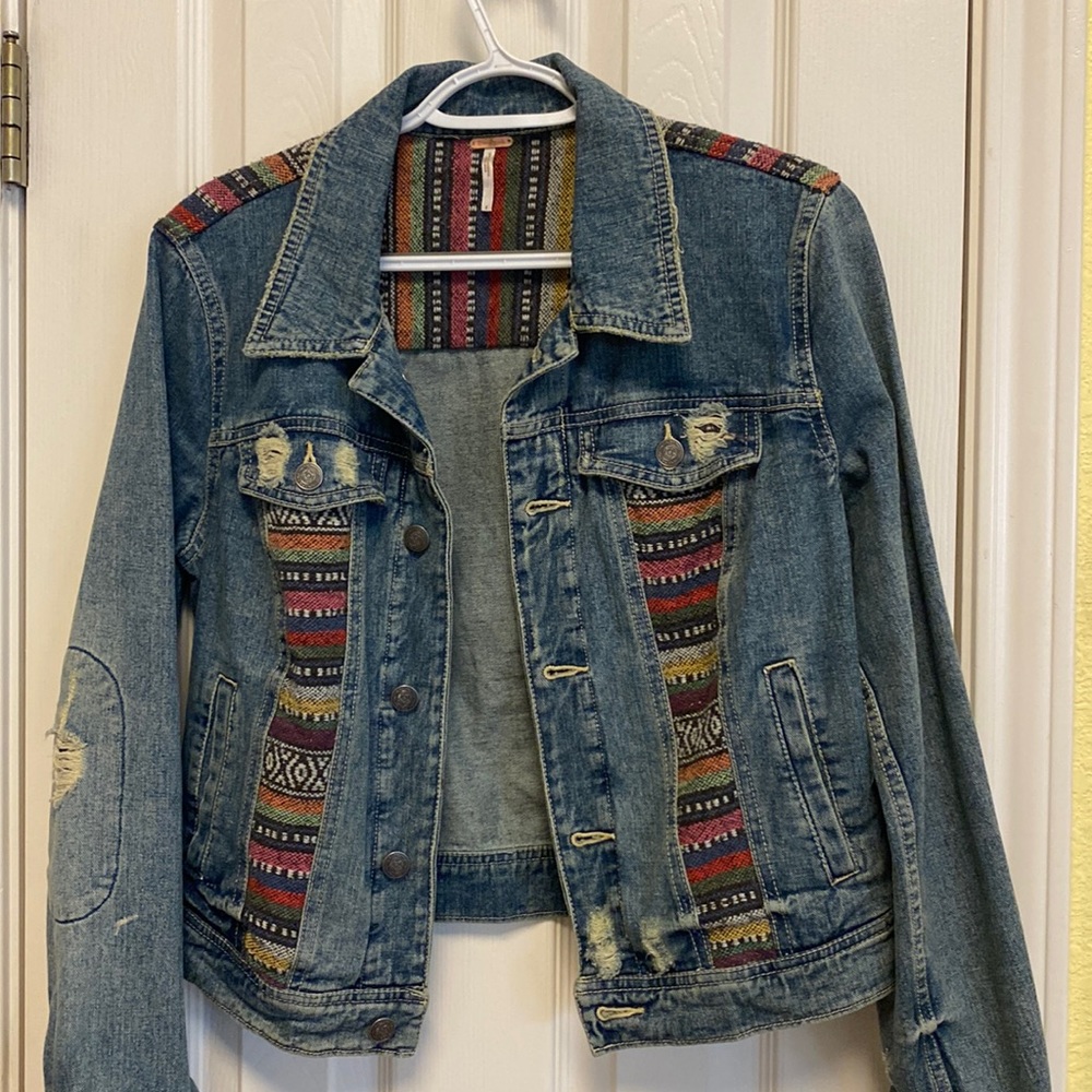 Free People Serape Jean Jacket. Size Small.